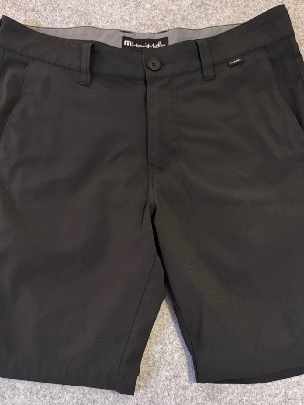 Travis Mathew Proceed With Caution Golf Shorts Black Mens 32 Stretch